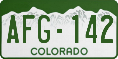 CO license plate AFG142