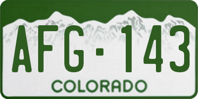 CO license plate AFG143