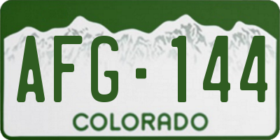 CO license plate AFG144