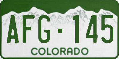 CO license plate AFG145