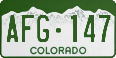 CO license plate AFG147