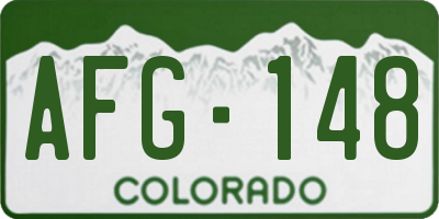 CO license plate AFG148