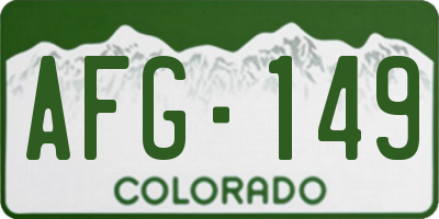 CO license plate AFG149