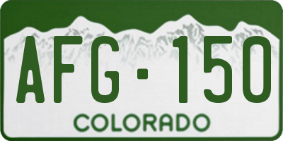 CO license plate AFG150