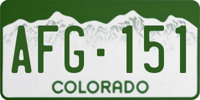 CO license plate AFG151