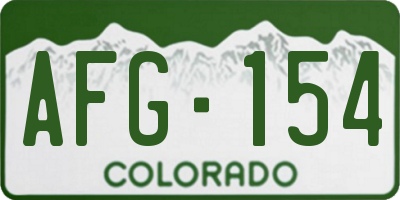 CO license plate AFG154