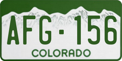 CO license plate AFG156