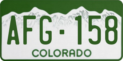 CO license plate AFG158