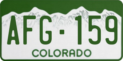 CO license plate AFG159
