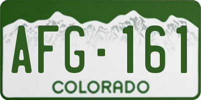 CO license plate AFG161