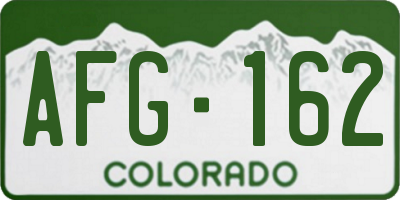 CO license plate AFG162