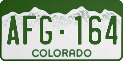 CO license plate AFG164
