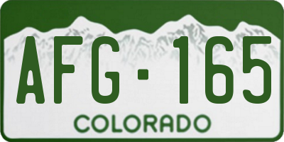 CO license plate AFG165