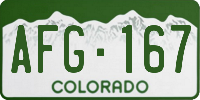 CO license plate AFG167