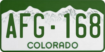CO license plate AFG168