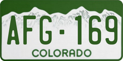 CO license plate AFG169