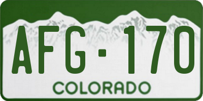 CO license plate AFG170