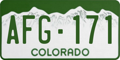 CO license plate AFG171