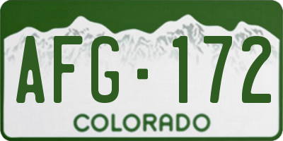 CO license plate AFG172