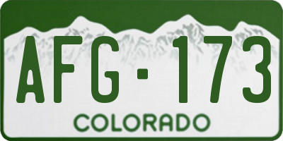 CO license plate AFG173