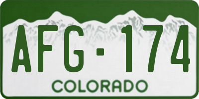 CO license plate AFG174