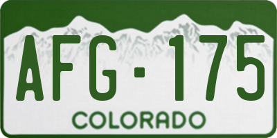 CO license plate AFG175