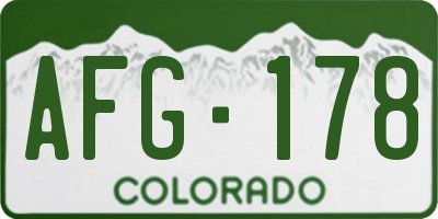CO license plate AFG178