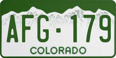 CO license plate AFG179