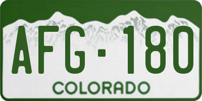 CO license plate AFG180
