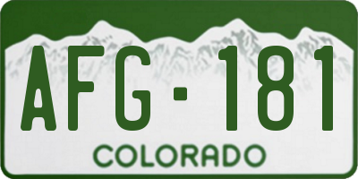CO license plate AFG181