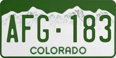 CO license plate AFG183