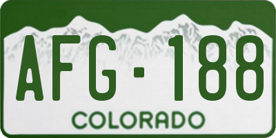 CO license plate AFG188
