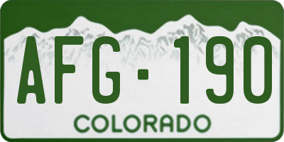 CO license plate AFG190