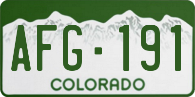 CO license plate AFG191