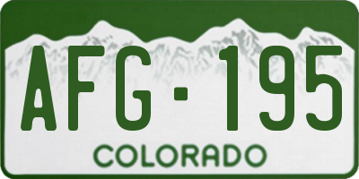 CO license plate AFG195