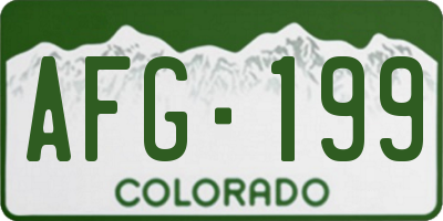 CO license plate AFG199