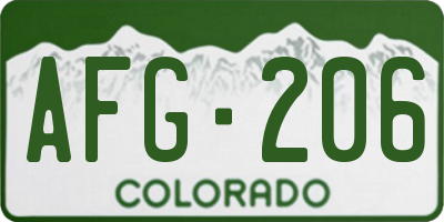CO license plate AFG206