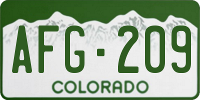 CO license plate AFG209