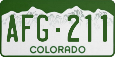 CO license plate AFG211