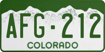 CO license plate AFG212
