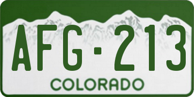 CO license plate AFG213