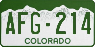 CO license plate AFG214