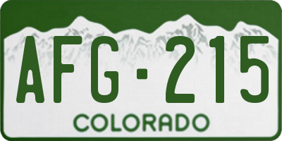 CO license plate AFG215