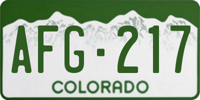 CO license plate AFG217