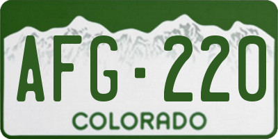 CO license plate AFG220