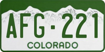 CO license plate AFG221