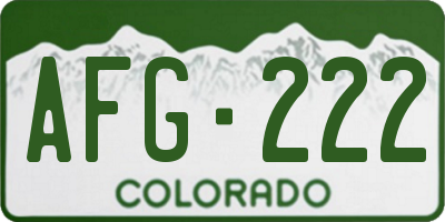 CO license plate AFG222