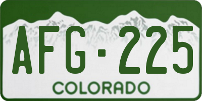 CO license plate AFG225