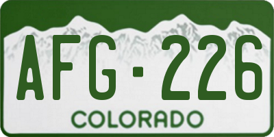 CO license plate AFG226