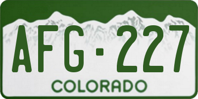 CO license plate AFG227